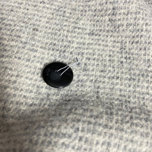 1970's Vintage Gray Wool Fur Collared Double Breasted Duster Coat - Picture 9 of 10